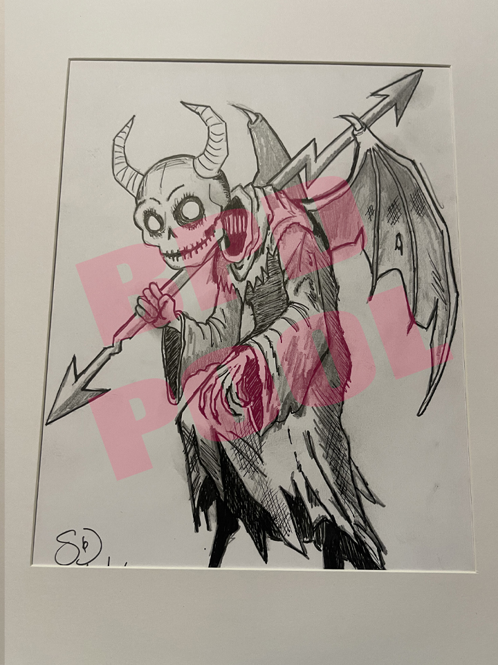 drawing of a demon suffering from the self-realization that he's a demon