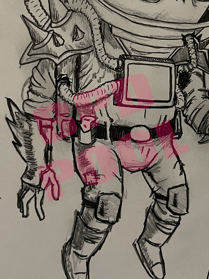 drawing of a lost soul floating through the void